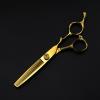 6-Inch 440C Gold Hair-Cutting Scissors, Professional Hairdressing Scissors with Large Pivot Screw, Cutting and Thinning Scissors view 4