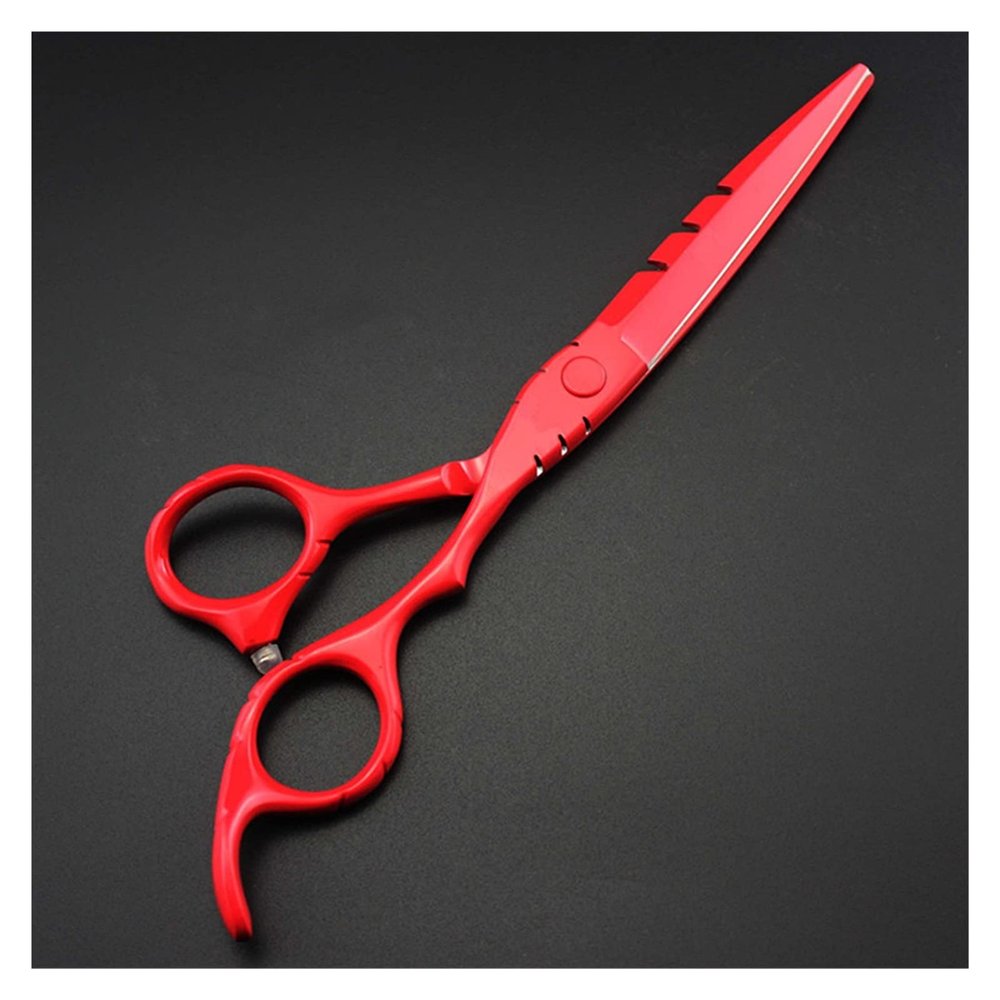 FUBUKIOF 5.5/6-Inch Red Hair Cutting and Thinning Scissors