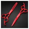 FUBUKIOF 5.5/6-Inch Red Hair Cutting and Thinning Scissors view 2