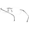 ABETOS Rimless Lightweight Titanium Blue-Light-Blocking Reading Glasses, Rectangular, Black +2.5 view 1