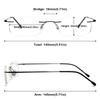 ABETOS Rimless Lightweight Titanium Blue-Light-Blocking Reading Glasses, Rectangular, Black +2.5 view 2