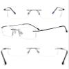 ABETOS Rimless Lightweight Titanium Blue-Light-Blocking Reading Glasses, Rectangular, Black +2.5 view 3