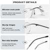 ABETOS Rimless Lightweight Titanium Blue-Light-Blocking Reading Glasses, Rectangular, Black +2.5 view 4