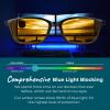 genkigold Blue Light Blocking Glasses for Women and Men, Glossy Black-Yellow Lenses view 4