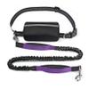 Reflective Hands-Free Dog Training Leash, Bungee Waist Leash with Two Handles and Zipper Pocket, Purple view 1