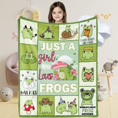 JUZGTSIT Just a Girl Who Loves Frogs Flannel Blanket