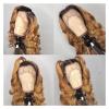 Women's Human Hair Wig with Highlights, Wavy Lace Front, Honey Blonde-Brown Ombre, 16 in, T1B/27, 180% Density view 3