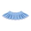Sexy Women's Short Gingham Pleated A-Line Skirt with Lace Hem, Light Blue, S view 3