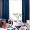Beydodo Polyester Blackout Curtains, 2-Piece Set, 107 x 115 cm, Jacquard, Navy Blue view 1