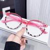 AOOLIA Round Reading Glasses for Women and Men, TR90 Blue-Light-Blocking Readers, Pink, +3.5 view 3