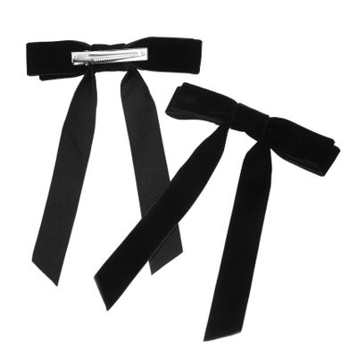 HAPINARY 2-Piece Velvet Hair Bow Clips for Women, Bow Barrettes for Straight, Curly, and Fine Hair, Wedding, Party, and Everyday Accessories