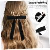 HAPINARY 2-Piece Velvet Hair Bow Clips for Women, Bow Barrettes for Straight, Curly, and Fine Hair, Wedding, Party, and Everyday Accessories view 2