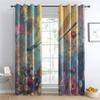 Dragonfly and Flowers Blackout Curtains for Girls, 2-Piece Set, 220 x 140 cm view 2