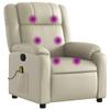 Homgoday Reclining Massage Chair, Cream Faux Leather, Full-Body Relaxation view 2