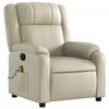 Homgoday Reclining Massage Chair, Cream Faux Leather, Full-Body Relaxation view 3