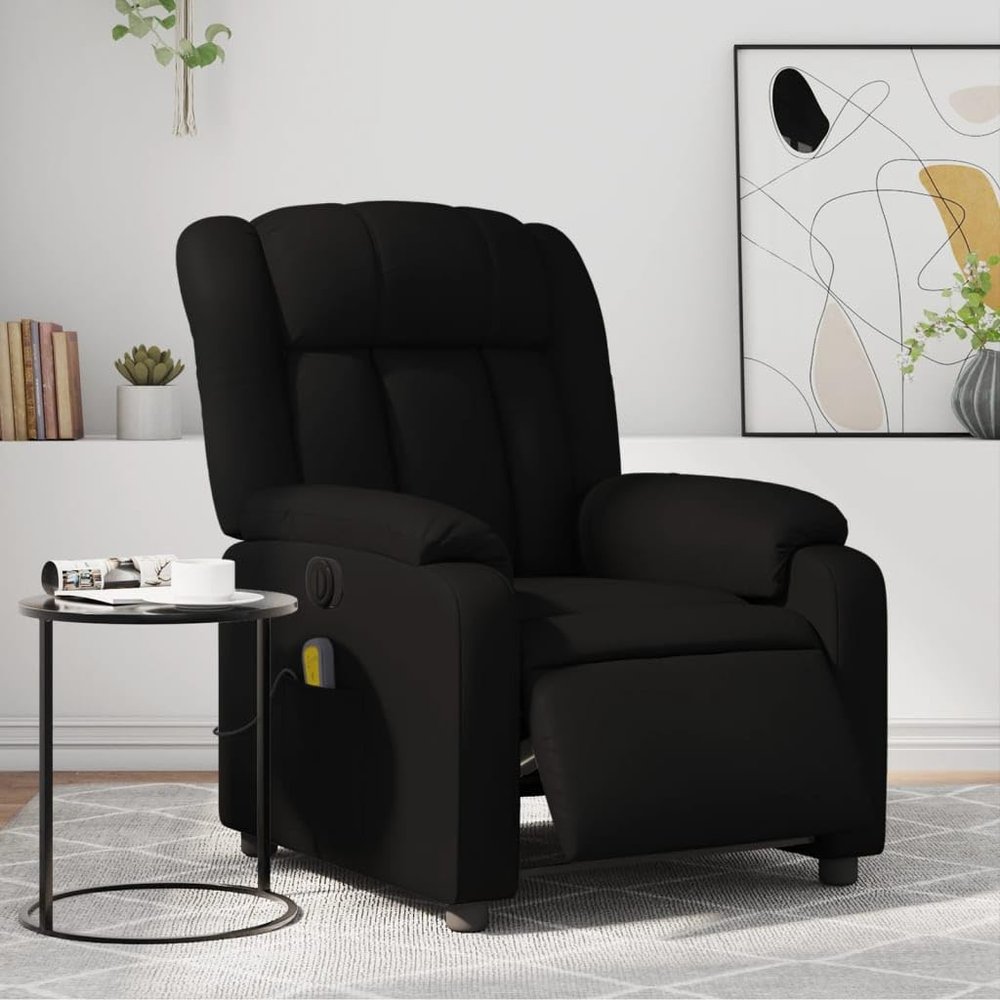 Homgoday Electric Massage Recliner with Vibration Function, Black Faux Leather, 78 x 92 x 98 cm, Model 3205257