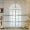 Bishilin Sheer White Curtains, 2-Piece Set, Nordic Delicate Beaded Design, 137 x 160 cm view 1