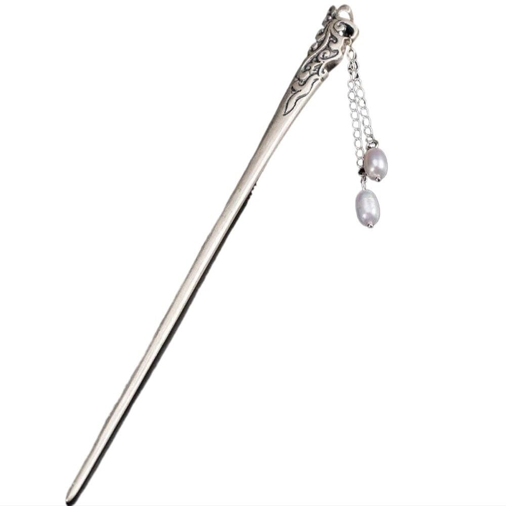 Japanese Retro Hair Sticks for Women with Long Hair, 925 Sterling Silver