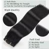 GUDOZO Clip-In Human Hair Extensions, Jet Black, 7-Piece Set, 50 cm, 120 g view 3