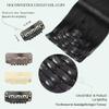 GUDOZO Clip-In Human Hair Extensions, Jet Black, 7-Piece Set, 50 cm, 120 g view 4