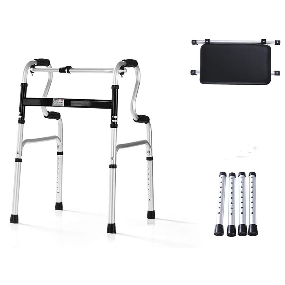 HDMOZUYT Folding Aluminum Walker, 2-in-1 Walker with Seat