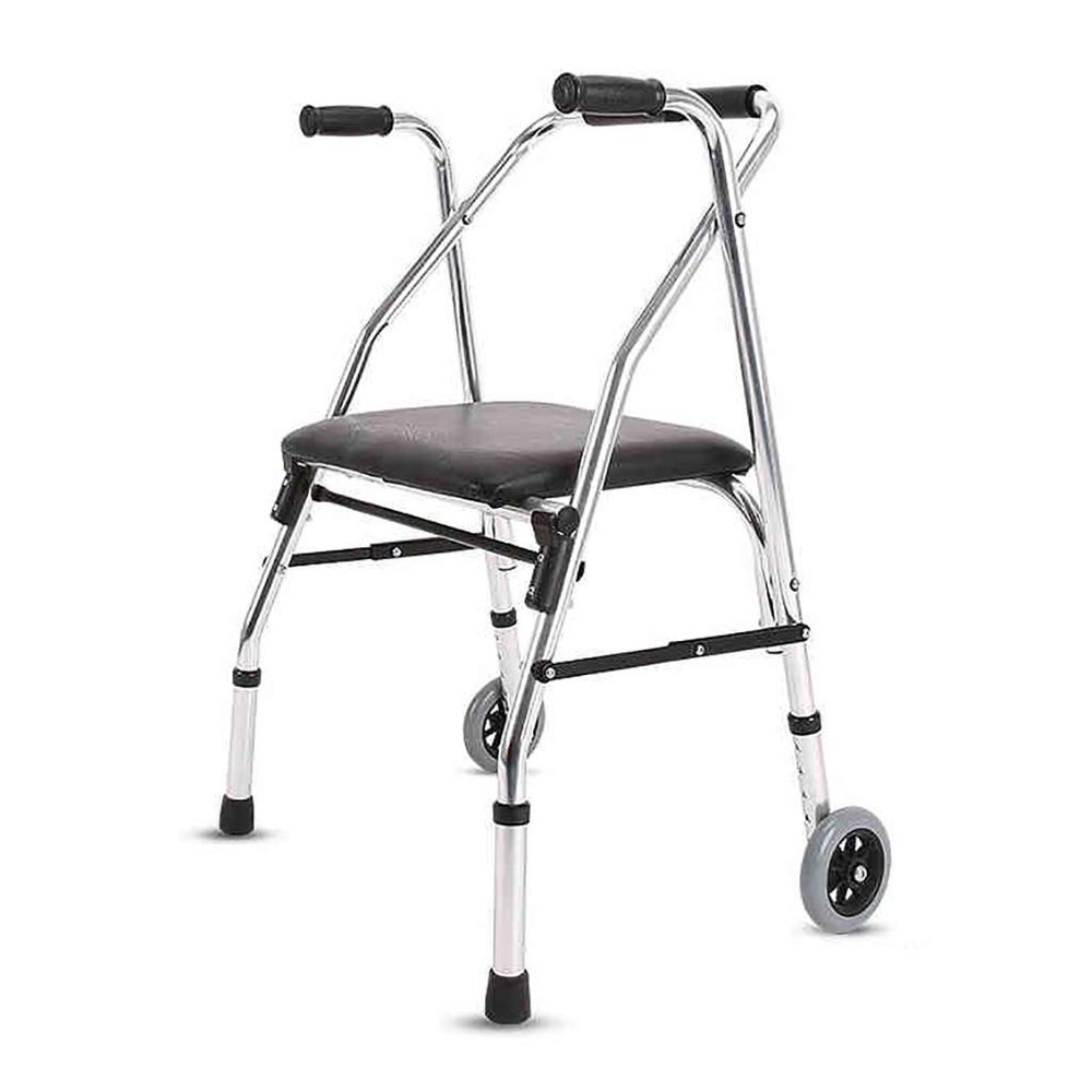 MJMLUCK Foldable Aluminum Walker with Seat