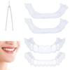Prosthetic Fake Teeth, 2 Pairs of Clip-On Teeth, Upper and Lower Temporary Cosmetic Veneers view 1