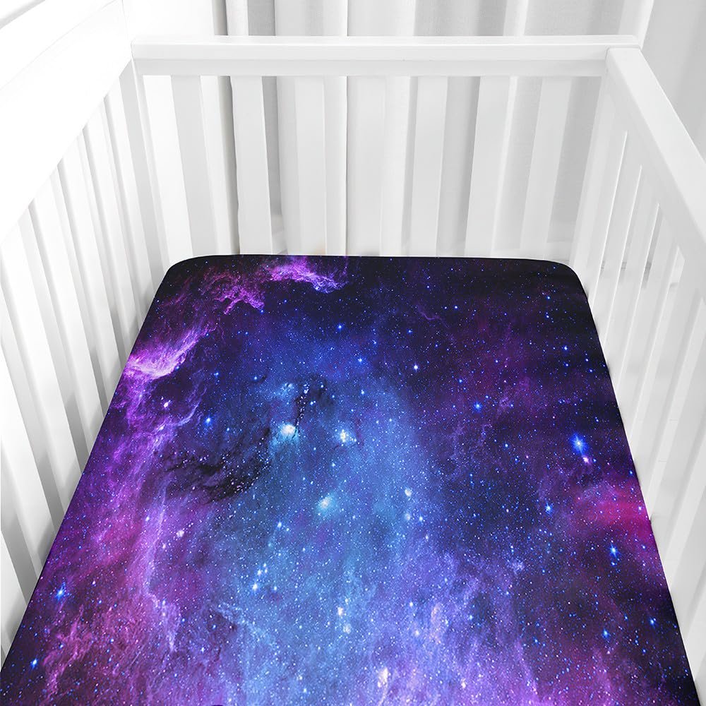 Morbuy Baby Crib Fitted Sheet, Deep Purple, 29.5 x 11.8 in