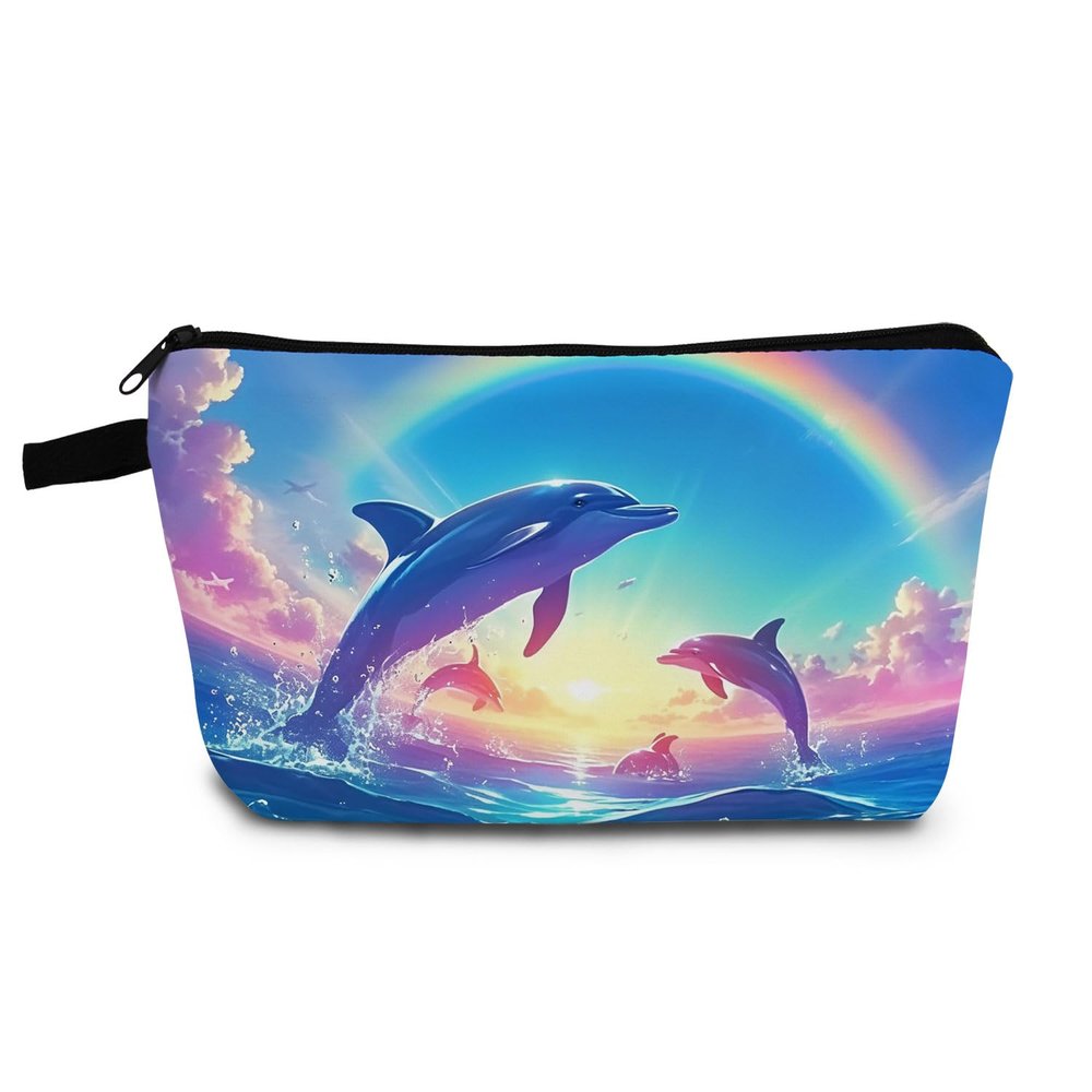 YULUENZE Dolphin Print Makeup Bag with Zipper