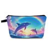 YULUENZE Dolphin Print Makeup Bag with Zipper view 1