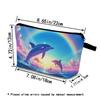YULUENZE Dolphin Print Makeup Bag with Zipper view 2