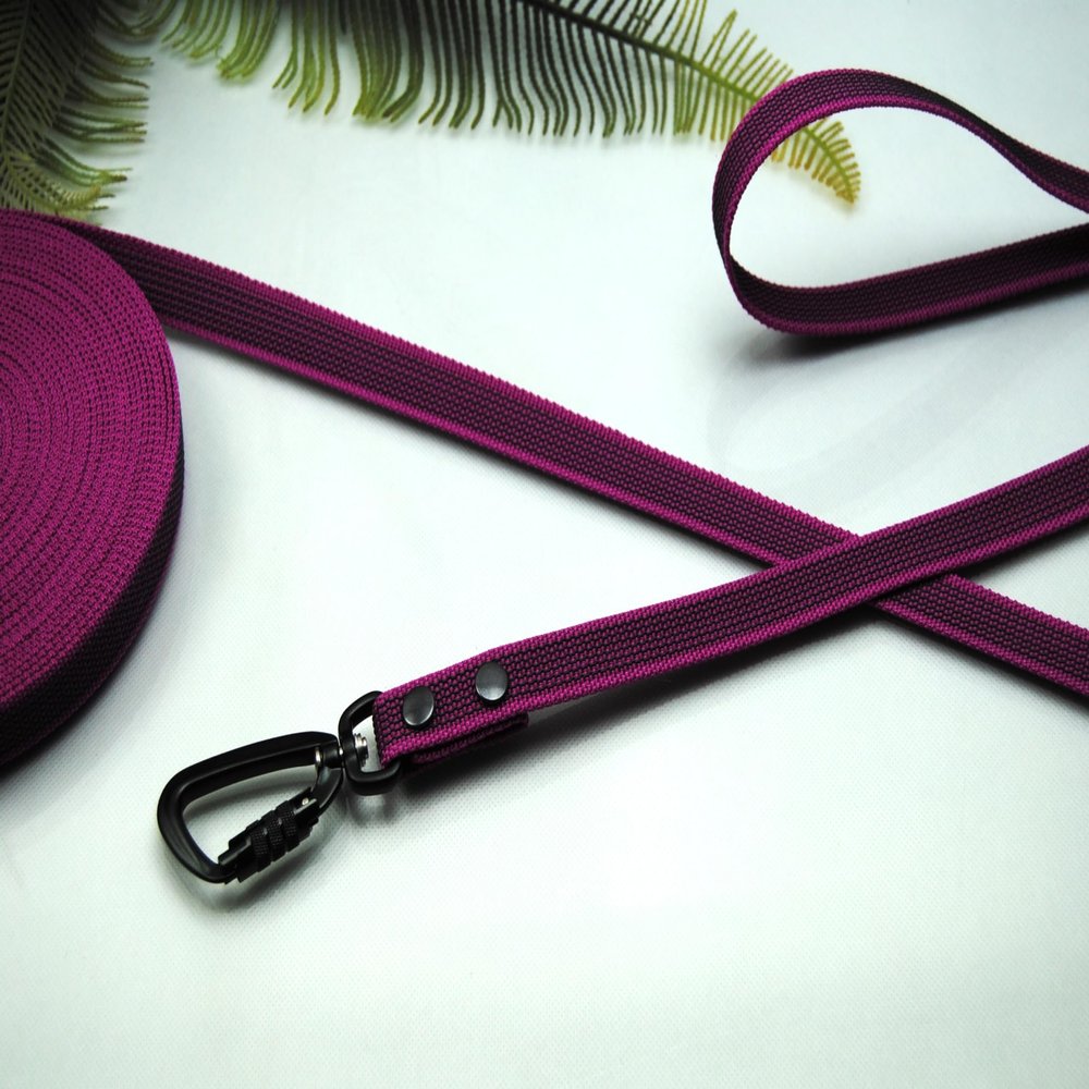 Grip Dog Leash Pink-Grey 20mm with Twist Lock Safety Hook (10m with Loop)