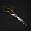 6-Inch Professional 440C Steel Gold Sheep Shears, Haircut Thinning Scissors view 2