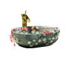 Xumh2024-3 Ceramic Vessel Sink, 18.9" x 15.3" Oval Bathroom Sink with Floral Pattern, Color A view 2