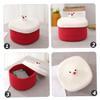MUCKLILY Elegant Cotton Rope Storage Basket with Lid for Snacks, Cosmetics, or Desk Storage view 4