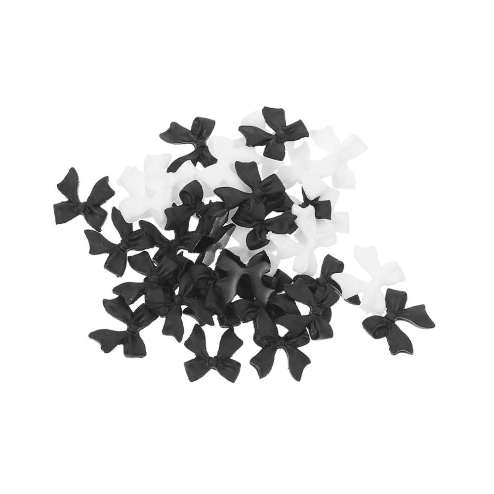 FOYTOKI 200-Piece Resin Bow Nail Charms, Fade-Resistant, Cute Manicure Decorations for Weddings and Christmas