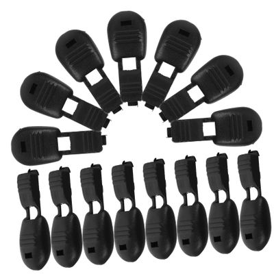 Nylon Shoelace End Caps, Black, 38 mm, 100 Pieces