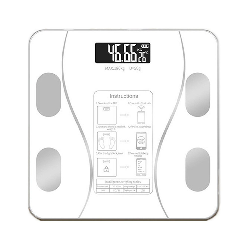 QOKLIYUI Wireless Body Fat Analyzer, White