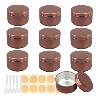 LusDoly 10-Pack 50 ml Brown Empty Aluminum Tins