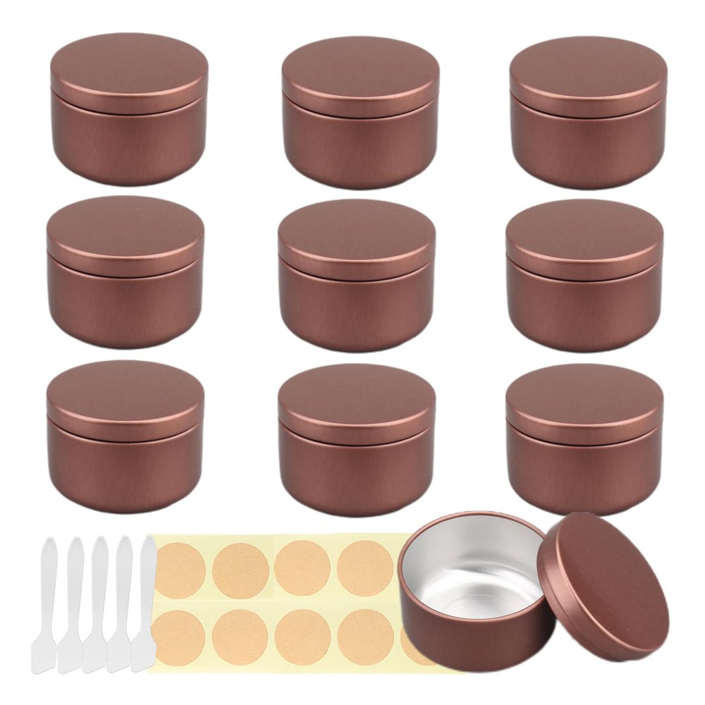 LusDoly 10-Pack 50 ml Brown Empty Aluminum Tins