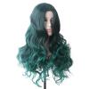 Long Wavy Ombre Synthetic Wig for Women, Black Gray view 2