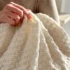 Microfiber Sofa Blanket, Warm and Fluffy Couch Throw, Yellow, 130 × 170 cm view 2