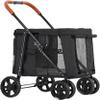 Premium Pet Gear Luxury 4-Wheel Dog Stroller for Travel, Foldable Buggy, Cat & Dog Carrier (Nero) view 1