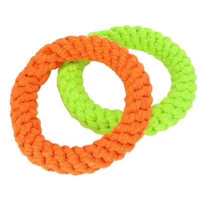 Sonew 2-Pack Interactive Ring Dog Toys, Cotton Rope Chew Toys for Training, Play and Teething