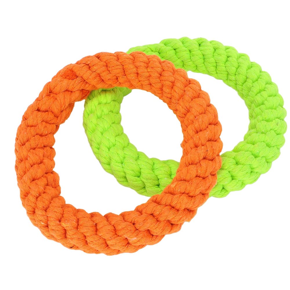 Sonew 2-Pack Interactive Ring Dog Toys, Cotton Rope Chew Toys for Training, Play and Teething