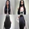 13x4 Lace Front Wig, Long Straight Human Hair, Handcrafted, 22 in, Black view 3