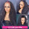 13 x 4 Deep Wave Lace Front Wig, 13 x 6 Transparent Curly Lace Front Wig for Women, Brazilian Water Wave Human Hair view 3