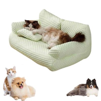 MIGEDY Cooling Ice-Silk Pet Bed for Dogs and Cats, Green, M