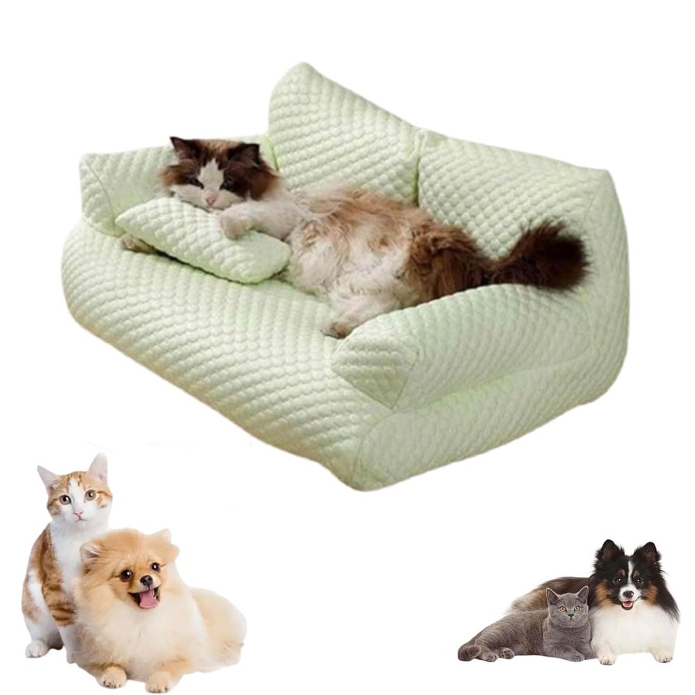 MIGEDY Cooling Ice-Silk Pet Bed for Dogs and Cats, Green, M