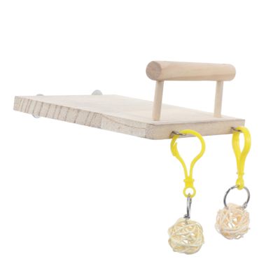 Kisangel Hamster Wooden Toy Station with Climbing Board and Random Weave Ball